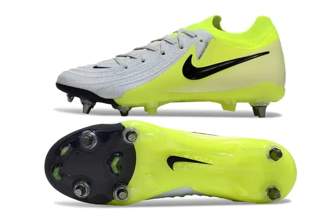 Nike Phantom GT Amarelo Neón Prata Preto Chuteiras para campo natural 6