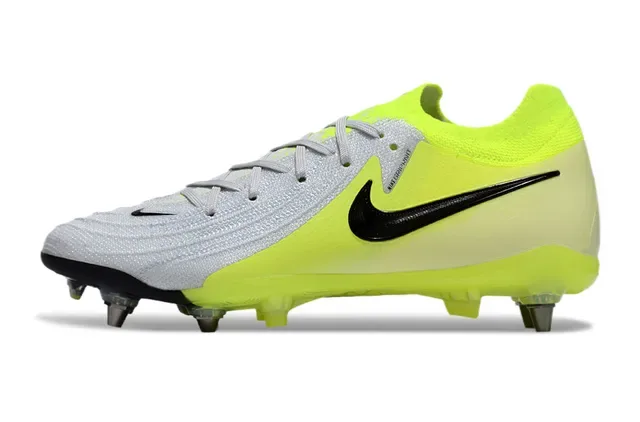 Nike Phantom GT Amarelo Neón Prata Preto Chuteiras para campo natural 7