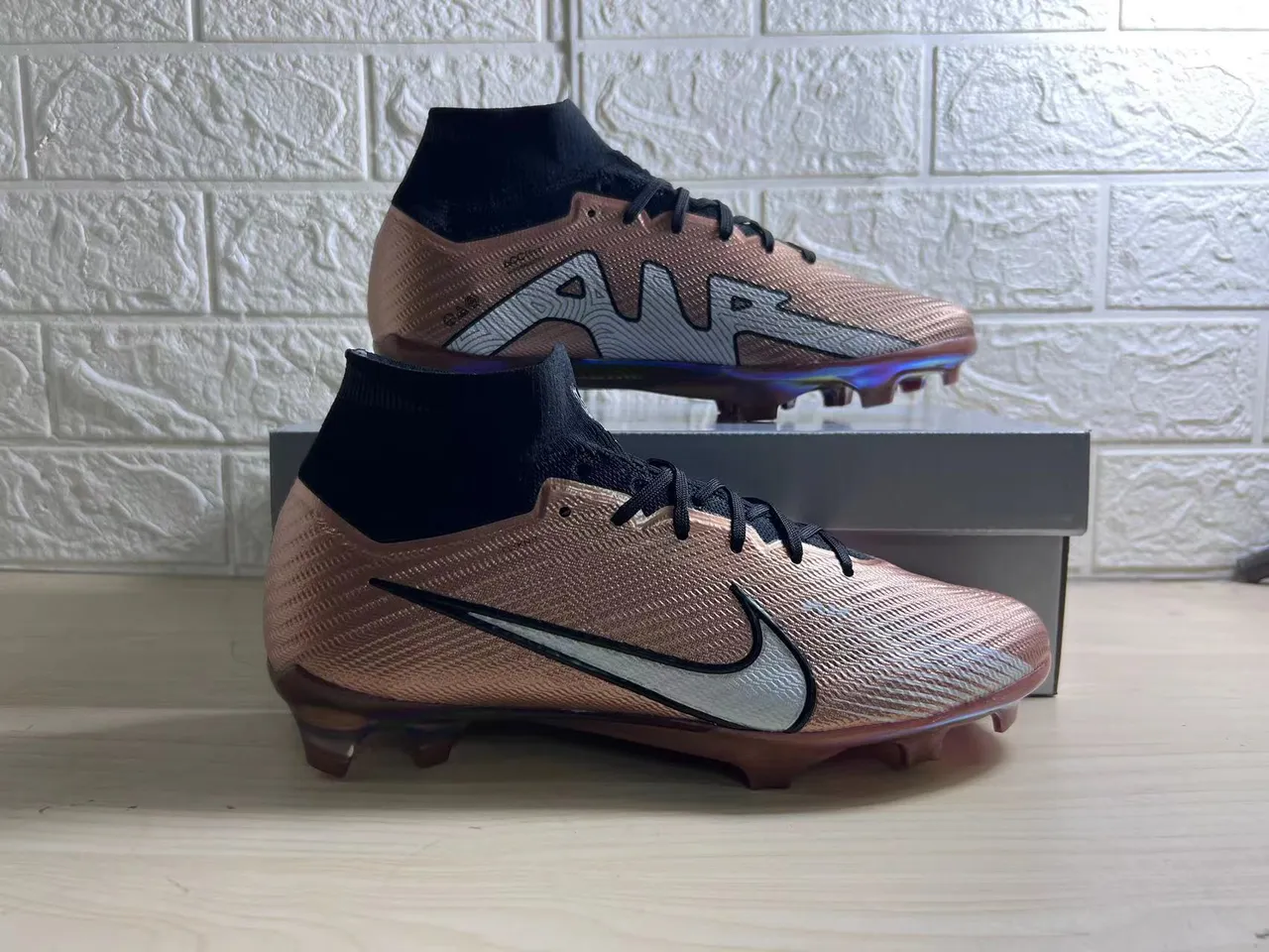 Nike Phantom GT Pink Black High-Cut Sock-Fit Collar Firm-Ground Soccer Shoes 10