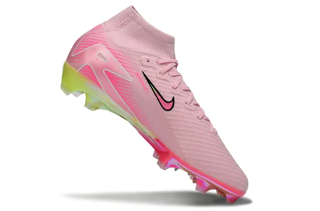 Nike Phantom GT Pink Green High-Cut Knit Upper Iridescent Sole Plate Firm-Ground Soccer Shoes 5