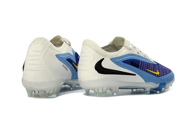 Nike Phantom GT White Blue Knit Upper Asymmetrical Overlay Firm-Ground Soccer Shoes 7
