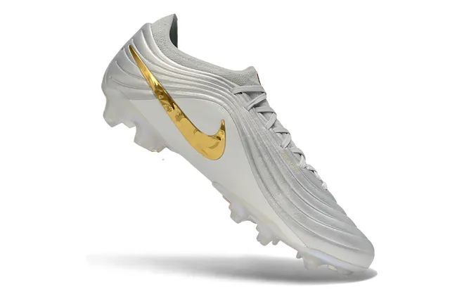 Nike Phantom GT White Gold Ribbed Synthetic Upper Iridescent Finish Firm-Ground Soccer Shoes 2