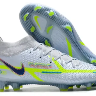 Nike Phantom GT White Green Low-Cut Sock-Fit Collar Firm-Ground Soccer Shoes