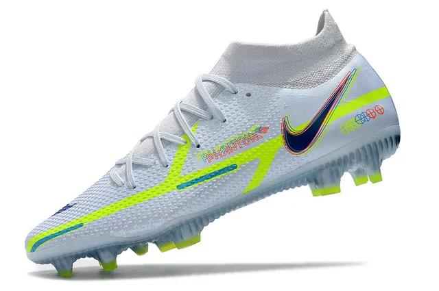 Nike Phantom GT White Green Low-Cut Sock-Fit Collar Firm-Ground Soccer Shoes 5
