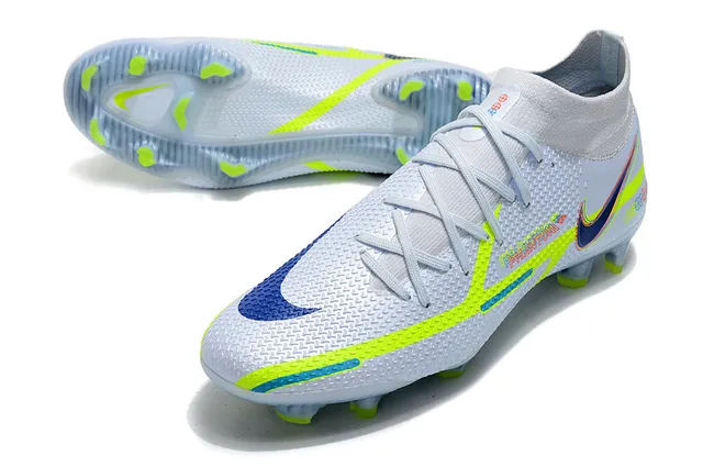 Nike Phantom GT White Green Low-Cut Sock-Fit Collar Firm-Ground Soccer Shoes 7