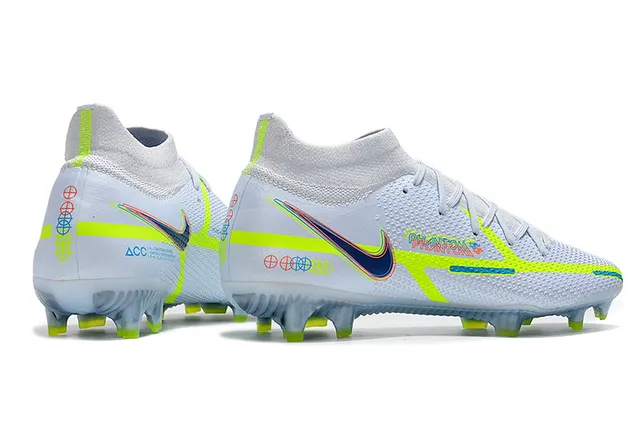Nike Phantom GT White Green Low-Cut Sock-Fit Collar Firm-Ground Soccer Shoes 8