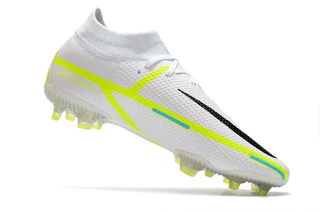 Nike Phantom GT White Green Low-Cut Sock-Fit Collar Firm-Ground Soccer Shoes 10