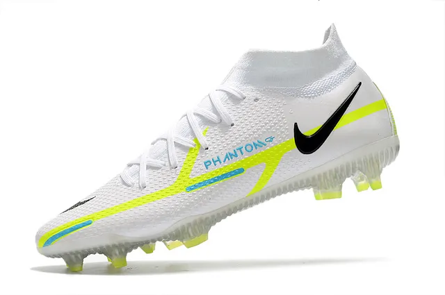 Nike Phantom GT White Green Low-Cut Sock-Fit Collar Firm-Ground Soccer Shoes 11