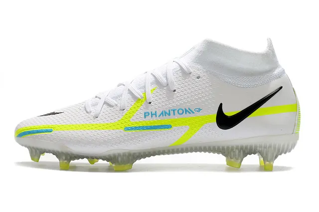 Nike Phantom GT White Green Low-Cut Sock-Fit Collar Firm-Ground Soccer Shoes 12