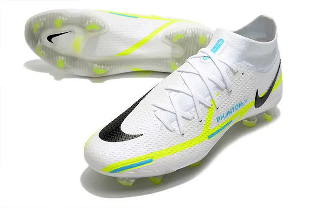 Nike Phantom GT White Green Low-Cut Sock-Fit Collar Firm-Ground Soccer Shoes 13