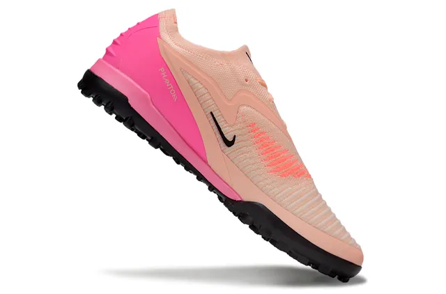 Nike Sapatos de futebol turf upper tricô rosa bege overlay cage sintético 2