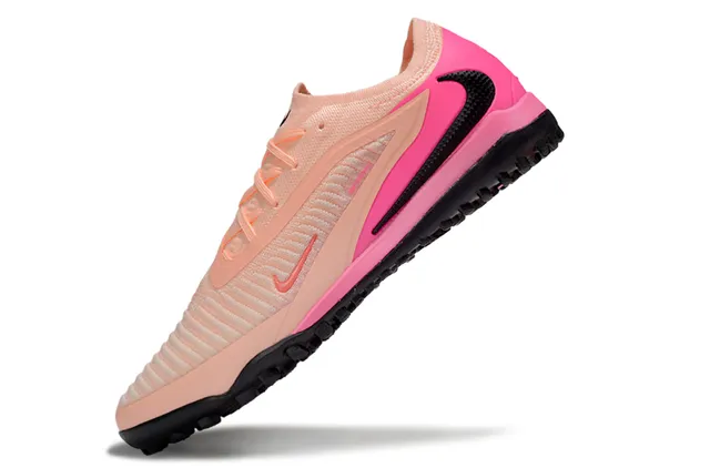 Nike Sapatos de futebol turf upper tricô rosa bege overlay cage sintético 3