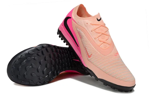 Nike Sapatos de futebol turf upper tricô rosa bege overlay cage sintético 4