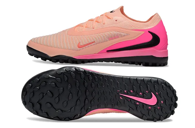 Nike Sapatos de futebol turf upper tricô rosa bege overlay cage sintético 7