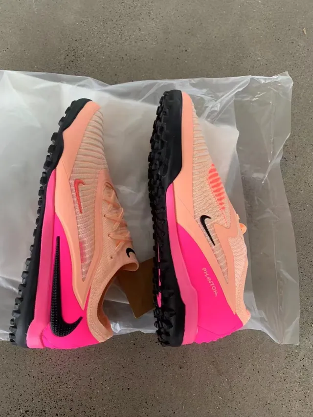 Nike Sapatos de futebol turf upper tricô rosa bege overlay cage sintético 11