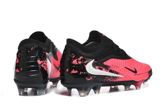 Nike Pink Black Knit Upper Asymmetrical Lacing Firm-Ground Soccer Shoes 5