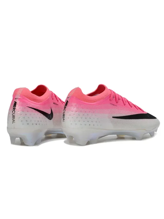 Nike Chaussures de Football Noir et Rose Low-Cut Sock-Fit Upper Plaque Soleplate Iridiscente Holographique pour Terrain Ferme 5