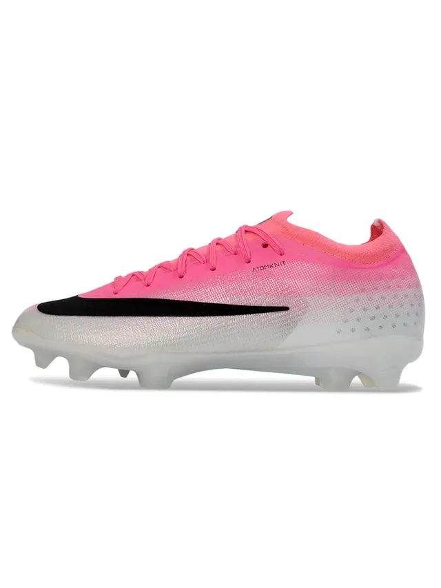 Nike Chaussures de Football Noir et Rose Low-Cut Sock-Fit Upper Plaque Soleplate Iridiscente Holographique pour Terrain Ferme 7