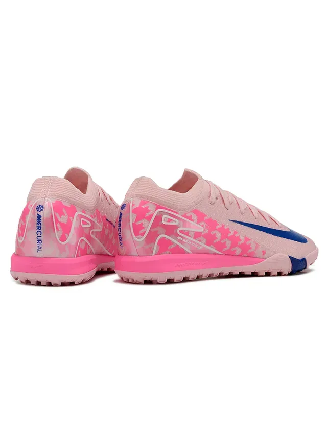 Nike Pink Blue Knit Upper Patterned Side Overlay Sneakers 5