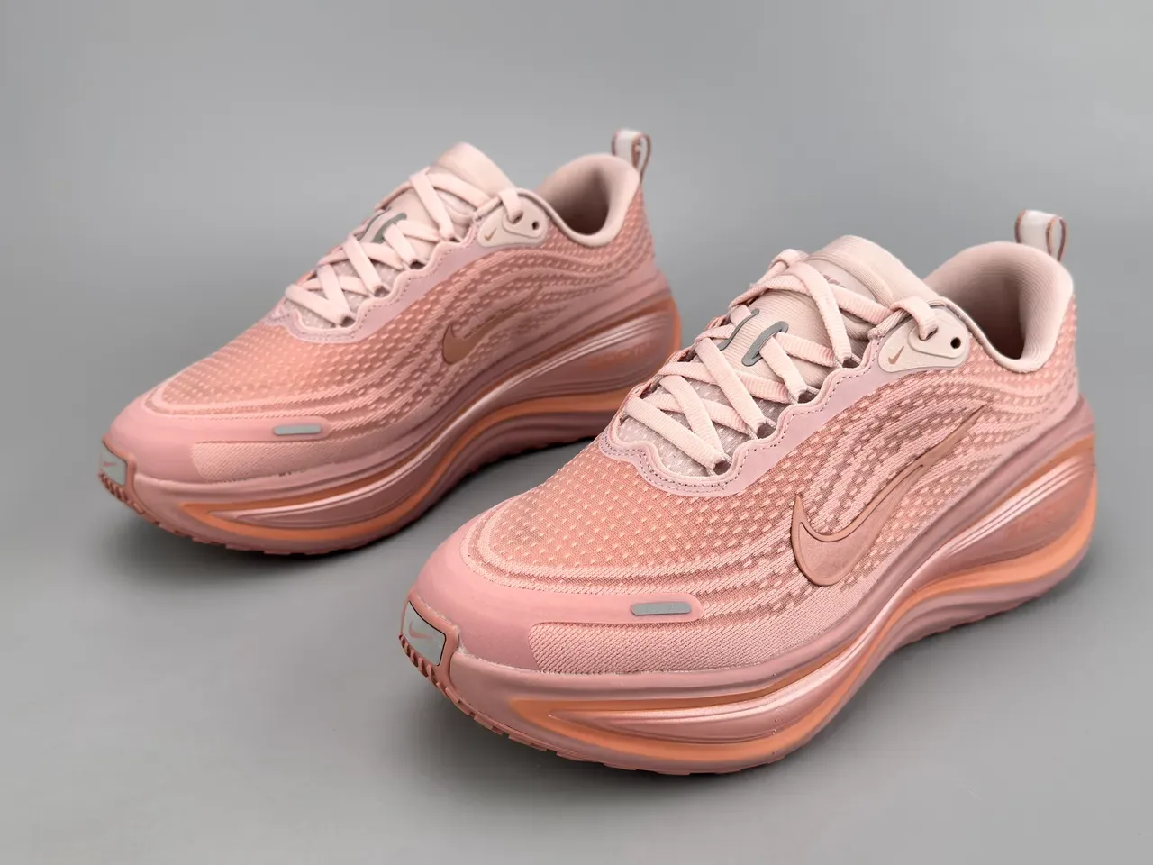Nike Pink Engineered Knit Upper Wave-Layered Midsole Running Shoes 5