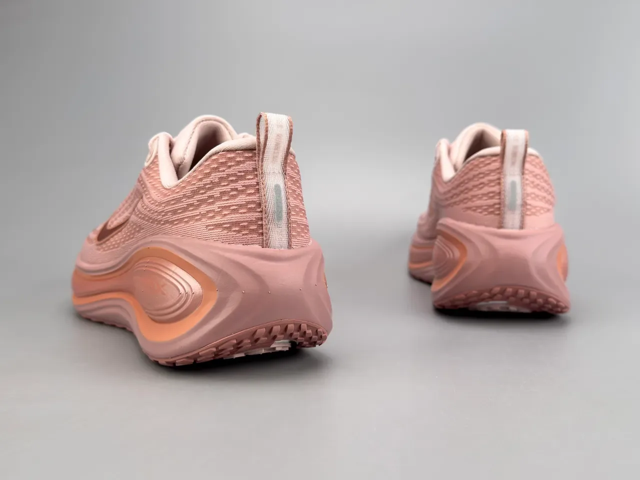 Nike Pink Engineered Knit Upper Wave-Layered Midsole Running Shoes 6