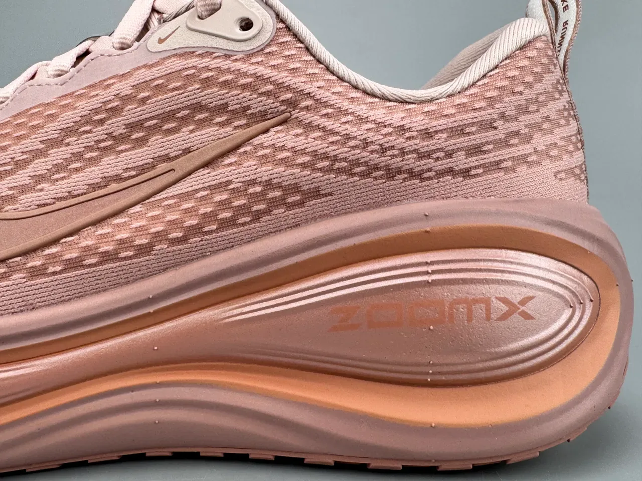 Nike Pink Engineered Knit Upper Wave-Layered Midsole Running Shoes 7
