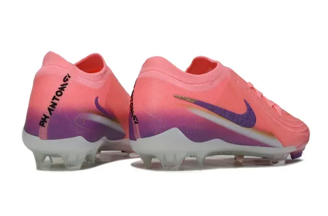 Nike Pink Purple Low-Cut Knit Upper Geometric Faceted Swoosh Firm-Ground Soccer Shoes 5