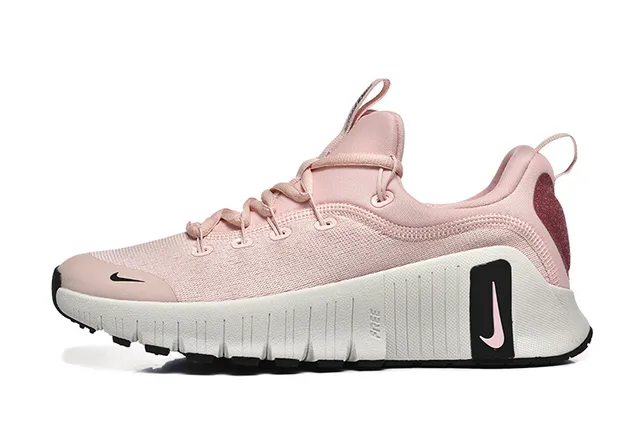 Nike Pink White Knit Upper Sculpted Ridged Midsole Lifestyle Sneakers 6