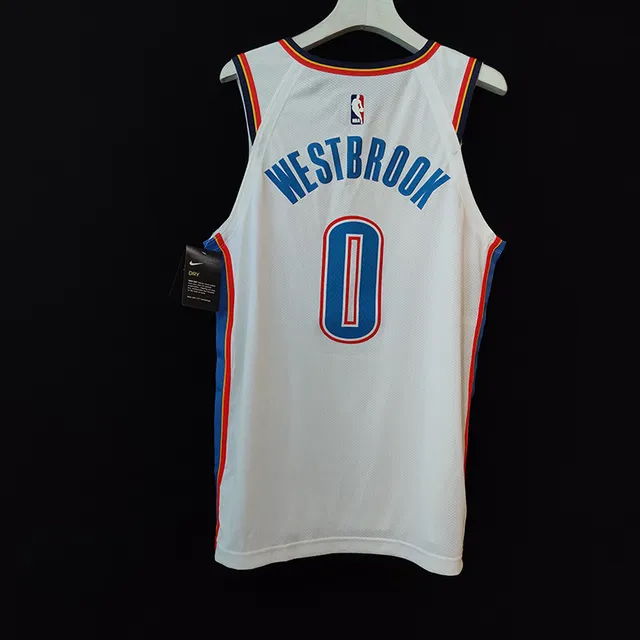 Nike Player Edition Thunder 0 White Blue Orange Sleeveless Mesh Jersey 3
