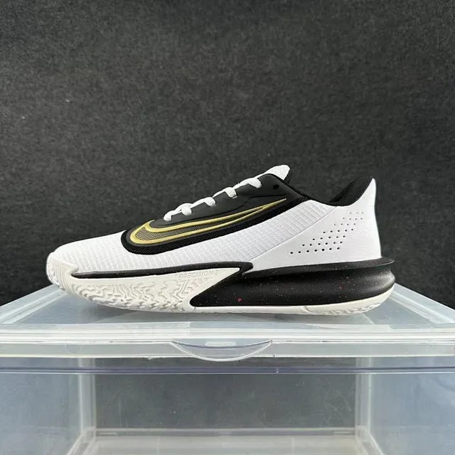 Nike Precision 7 White Black Gold Basketball Shoes 2