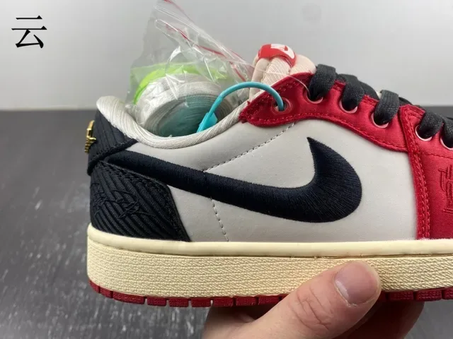 Nike Red White Color-Blocked Satin-Textured Panel Lifestyle Sneakers 3