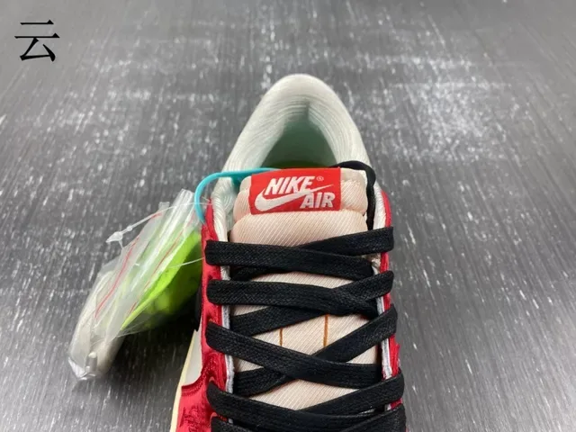 Nike Red White Color-Blocked Satin-Textured Panel Lifestyle Sneakers 7