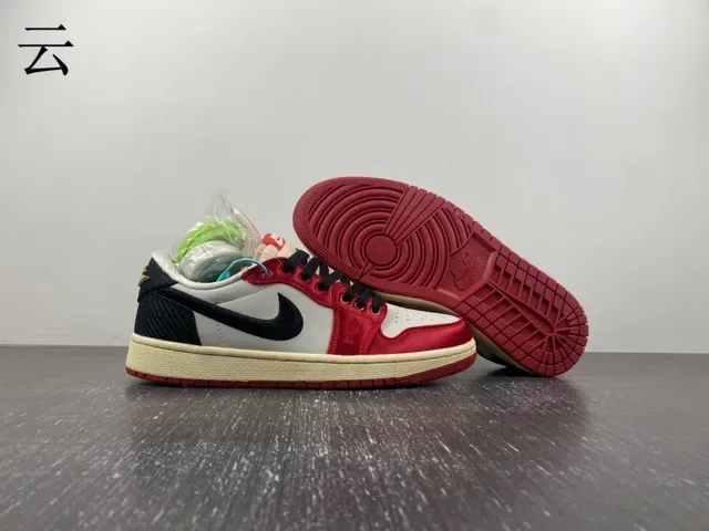 Nike Red White Color-Blocked Satin-Textured Panel Lifestyle Sneakers 12