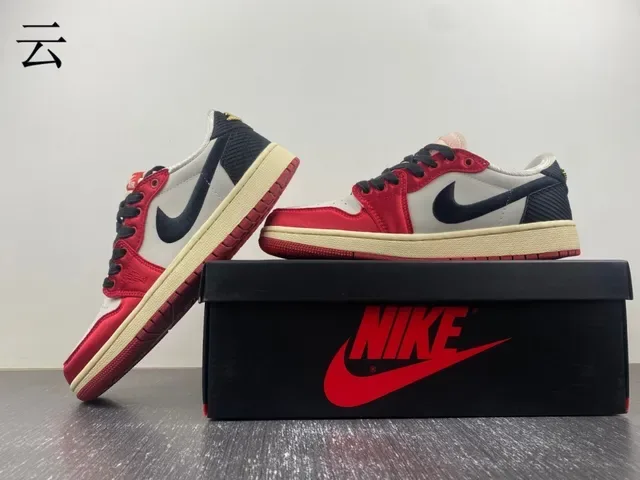 Nike Red White Color-Blocked Satin-Textured Panel Lifestyle Sneakers 15