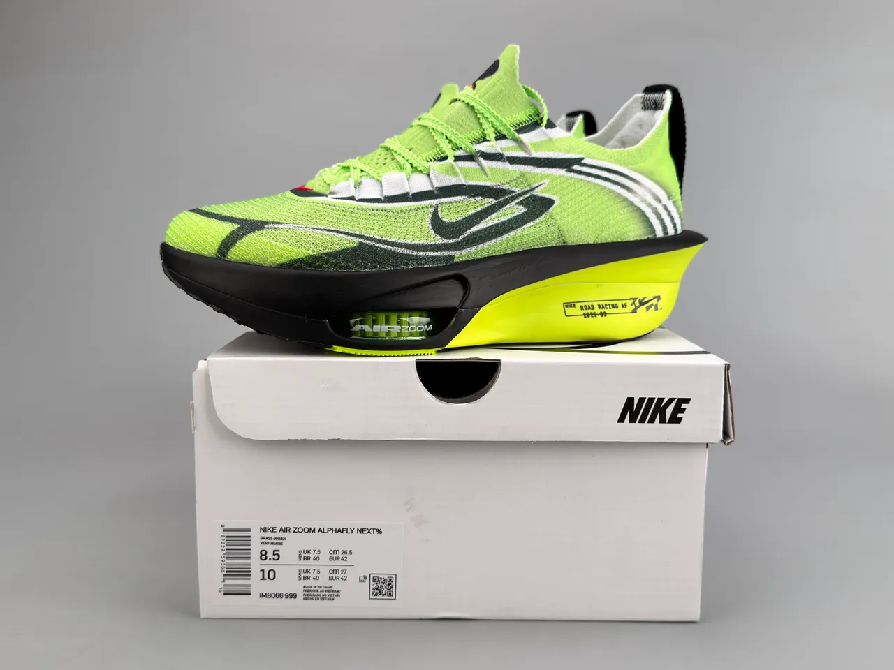 Nike Road Racing AF Chaussures de course Vert Lime Noir Jaune 3
