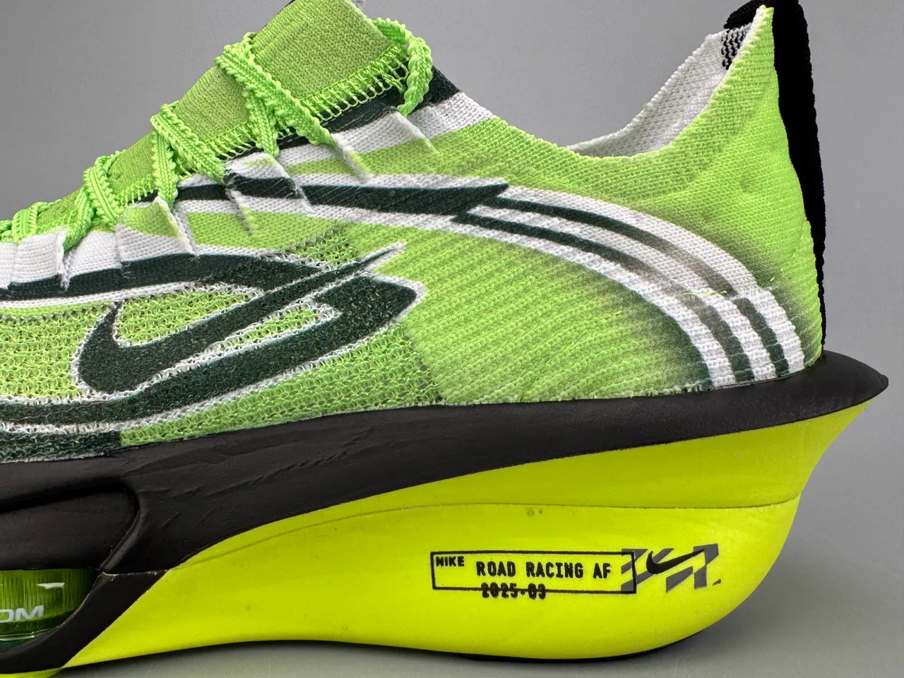 Nike Road Racing AF Chaussures de course Vert Lime Noir Jaune 6
