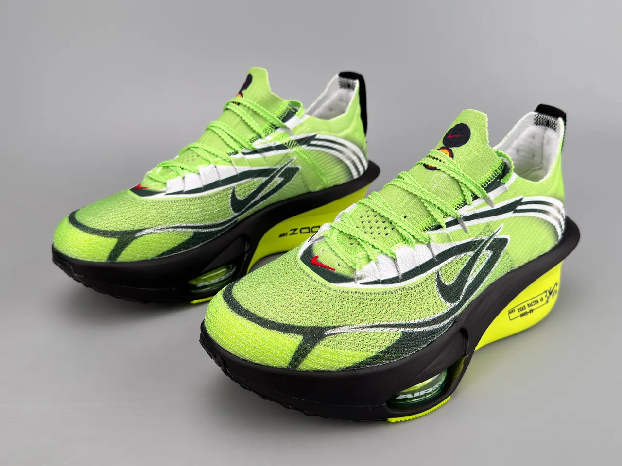 Nike Road Racing AF Chaussures de course Vert Lime Noir Jaune 8