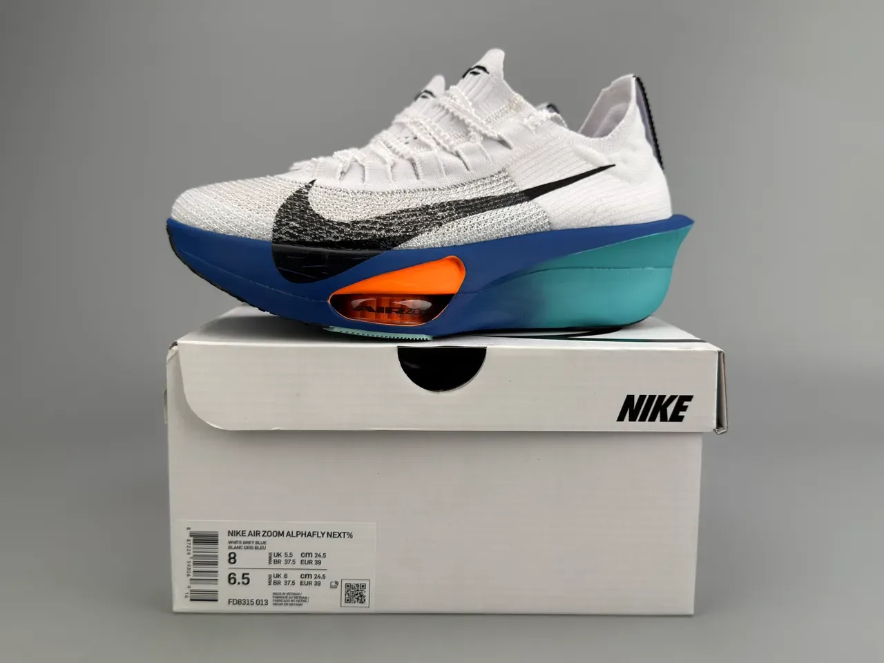 Nike Air Zoom Midsole Chaussures de Running Blanc Bleu Teal Orange 2