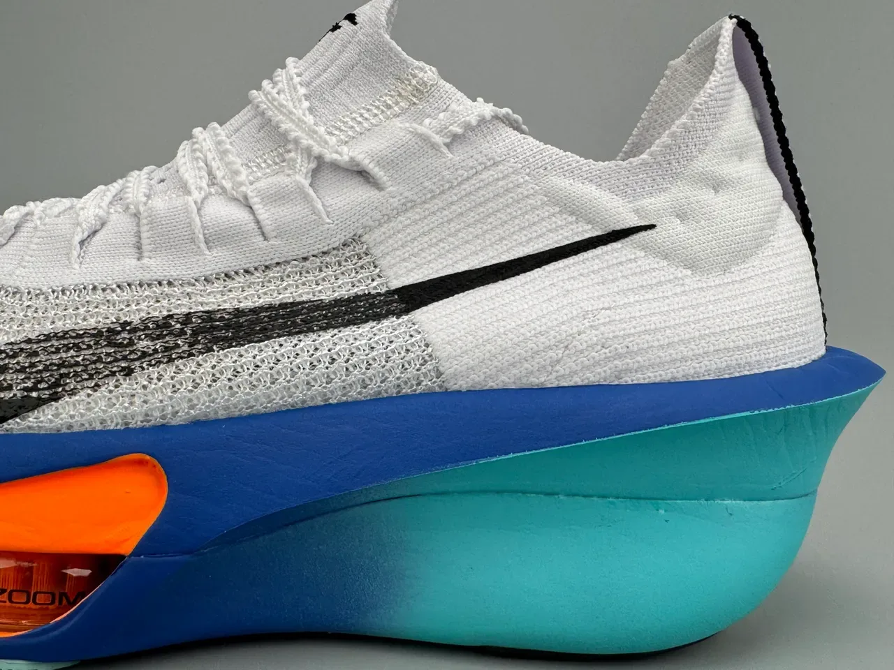 Nike Air Zoom Midsole Chaussures de Running Blanc Bleu Teal Orange 3
