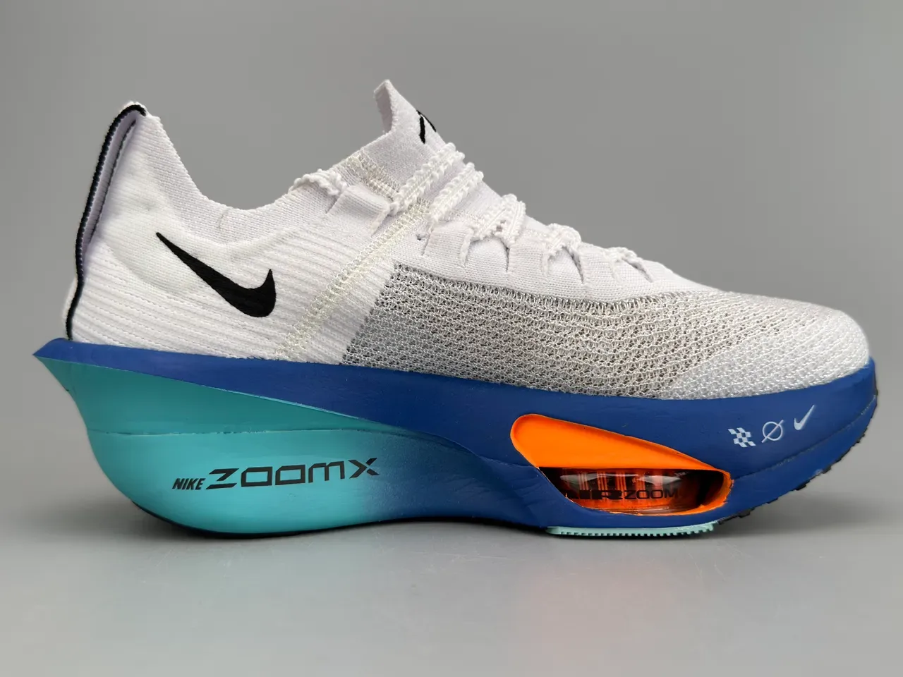 Nike Air Zoom Midsole Chaussures de Running Blanc Bleu Teal Orange 10