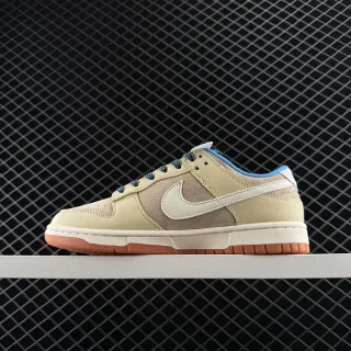 Nike SB Dunk Low बेज नीला चमड़ा-सैंडल मिक्स स्केटबोर्ड जूते