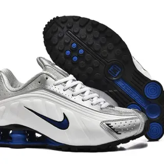 Nike Shox White Silver Blue Lifestyle Sneakers