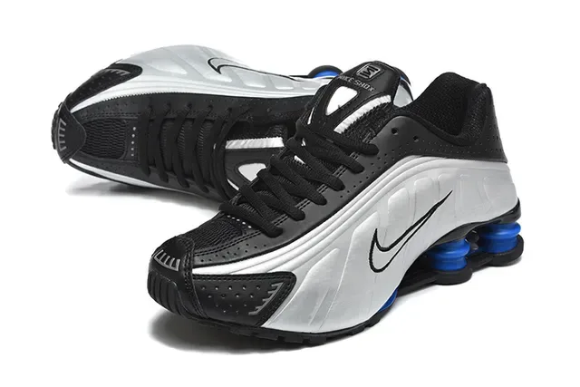Nike Shox White Silver Blue Lifestyle Sneakers 16