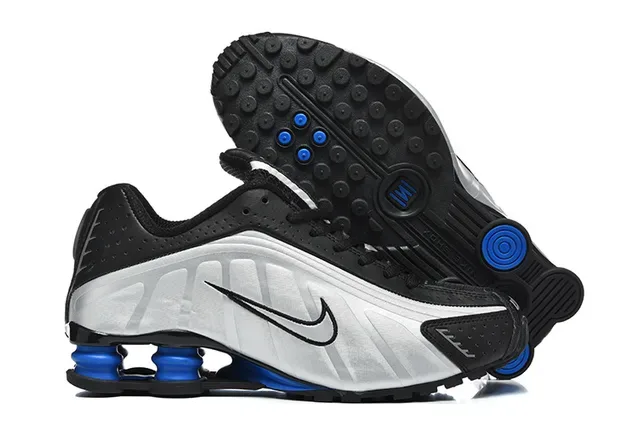Nike Shox White Silver Blue Lifestyle Sneakers 17