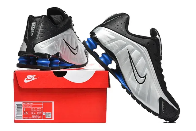 Nike Shox White Silver Blue Lifestyle Sneakers 19