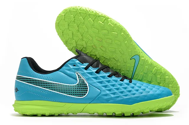 Nike Tiempo Turf blancs et vert néon Turf chaussures de football 5