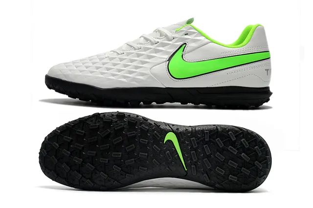 Nike Tiempo Turf blancs et vert néon Turf chaussures de football 20