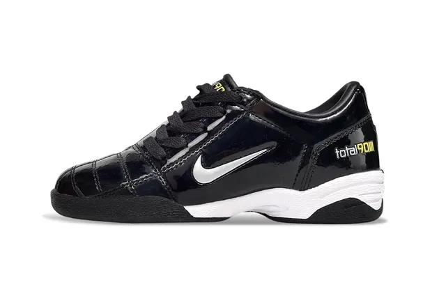 Nike Total 90 III أسود أبيض أصفر أحذية كرة القدم الداخلية 8