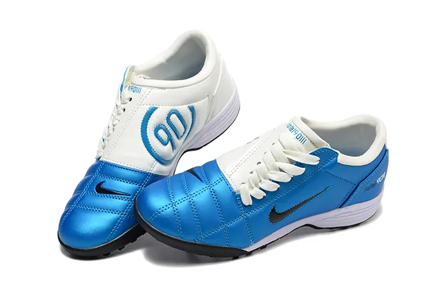 Chaussures de football Nike Total 90 III Bleu Blanc Noir Turf 2