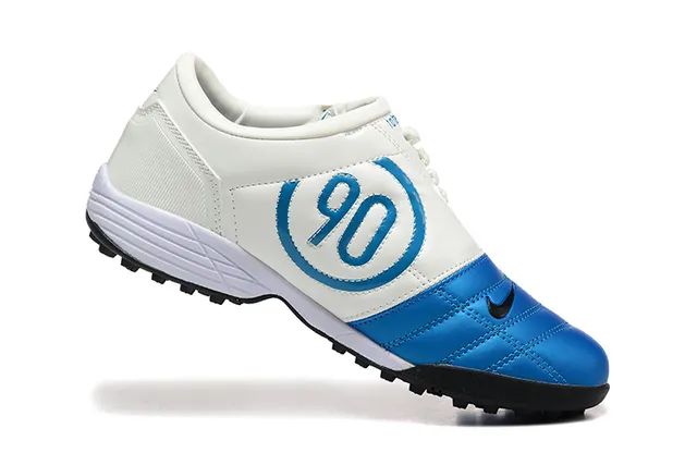 Chaussures de football Nike Total 90 III Bleu Blanc Noir Turf 3